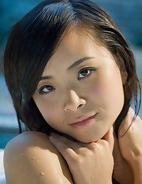 Bathing cutie helter-skelter pygmy body and nubile assets.